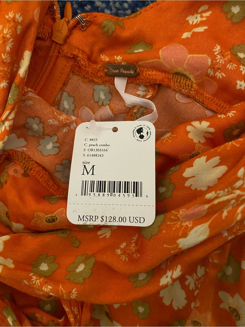 Free People Orange Floral Tie-Front Mini Dress - Picture 7 of 7